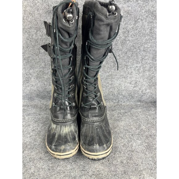 Sorel Boots Womens Size 10 Black Gray Conquest Wedge Tall Lace Up Waterproof - Picture 3 of 8
